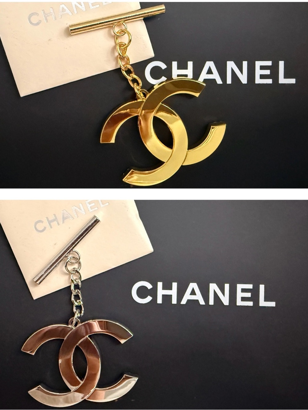 CHANEL charm parts replacement gold  & Silver CC Charm No box or card